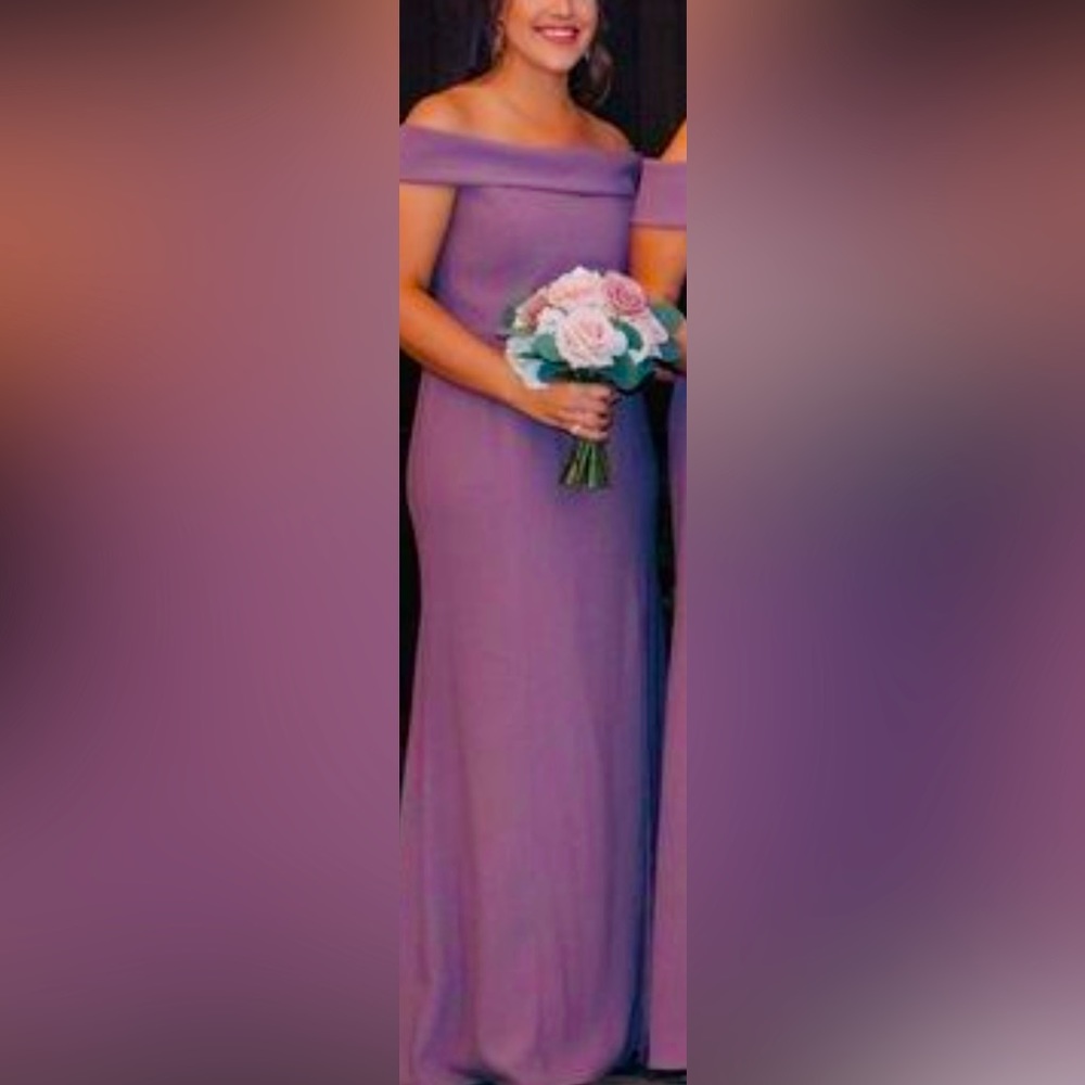 Dessy Collection Vivian Diamond mauve/purple Off the shoulder bridesmaid dress